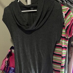 Gray Cowl Neck Sweater